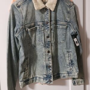 Denim Sherpa-Lined Jacket